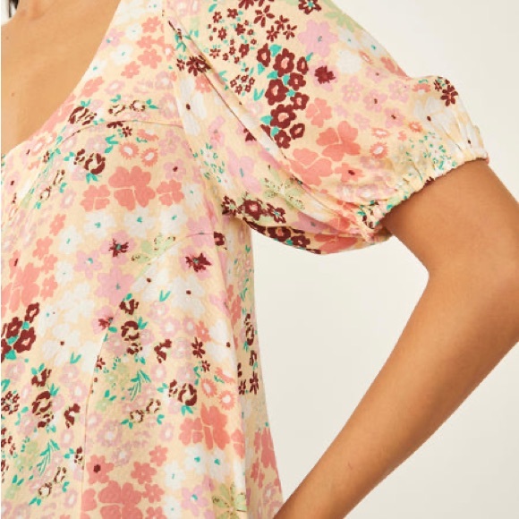 NWOT Free People Callie Printed Floral Tunic - Picture 4 of 15